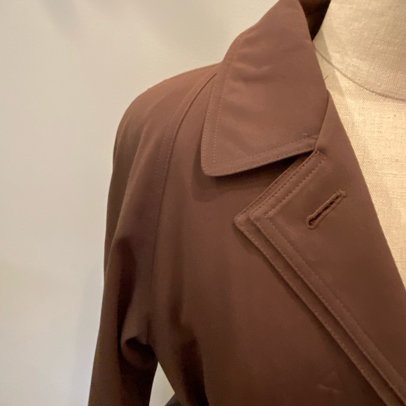 Talbots Womens Olive Green Classic Trench Coat / Removable Lining/ Size 4 Petite - Picture 3 of 15